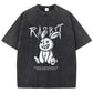 Cute Rabbit Print T-shirt Breathable T-shirt Streetwear