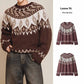 Men's Round Neck Jacquard Christmas Knitted Sweater