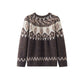 Men's Round Neck Jacquard Christmas Knitted Sweater