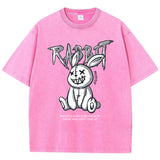 Cute Rabbit Print T-shirt Breathable T-shirt Streetwear