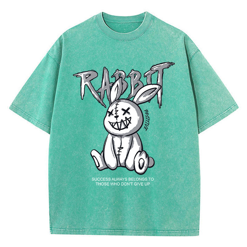 Cute Rabbit Print T-shirt Breathable T-shirt Streetwear