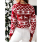 Women Ugly Christmas Sweaters Winter Long Sleeve Knitted Sweater Elk Snowflake Print Knitted Jumpers Knitwear Casual Soft Jacquard Pullover Xmas Look