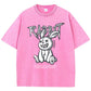 Cute Rabbit Print T-shirt Breathable T-shirt Streetwear