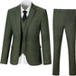 Men's Herringbone Pattern Slim Three Pieces Work Suit