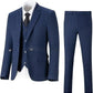 Men's Herringbone Pattern Slim Three Pieces Work Suit