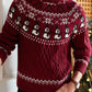 Christmas Retro Round-neck Cable Knit Sweater