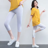 Summer Wear Solid Color Cropped Pants